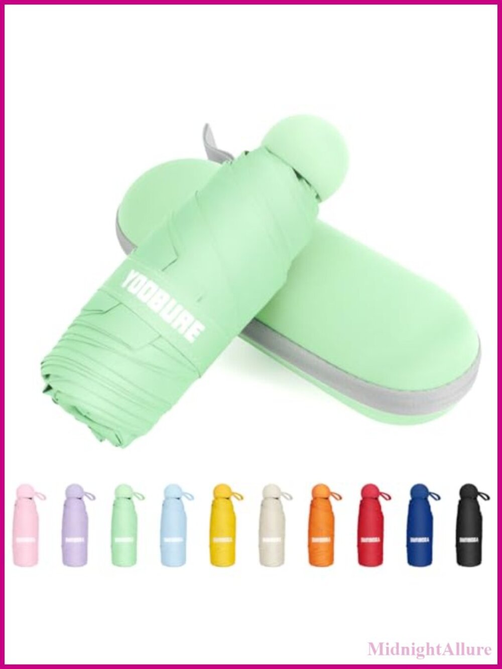 Yoobure Compact Travel Umbrella UPF 50+ UV Sun Rain Mini Portable Folding